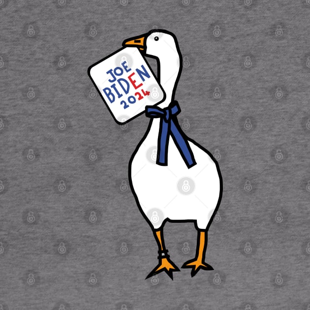 White Goose with Joe Biden 2024 Sign by ellenhenryart